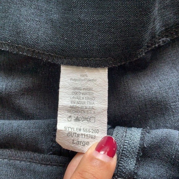 Vintage Rosebuds Charcoal Grey Pantsuit Size Large - Picture 7 of 9